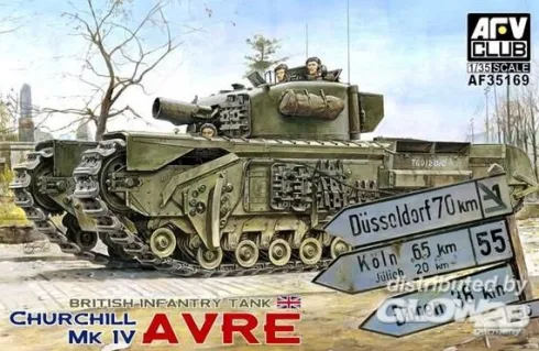 AFV Club Churchill MK IV AVRE with vinyl & work.tr. – 1:35 bouwpakket