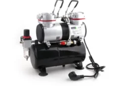 Airbrush compressor AS-196 compleet met Airbrush BD-130 spuit en accessoires