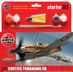 Airfix Curtiss Tomahawk Starter Set in 1:72 bouwpakket met lijm en verf
