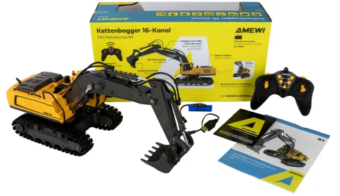 Amewi Kettenbagger met Metallschaufel – 16-Kanaals 1/18 RTR