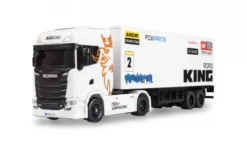 Amewi Mini Scania 730 S met gesloten oplegger 4WD 1:64 RTR Wit