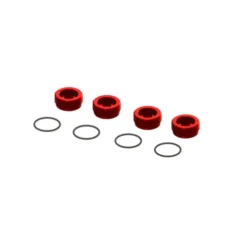 ARRMA Aluminum Front Hub Nut Red (4) with O-Rings – ARA320467