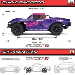 ARRMA 1/10 FURY 223S BLX Brushless 2WD Short Course Truck RTR DSC Groen (Versie 2025)