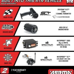 ARRMA 1/10 GORGON 2WD RTR Brushed Monster Truck Paars compleet met accu en lader (Versie 2025/2026)