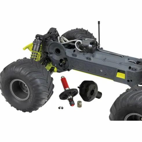 ARRMA 1/10 GORGON 4X2 MEGA 550 Brushed Monster Truck RTR Geel compleet met accu en lader