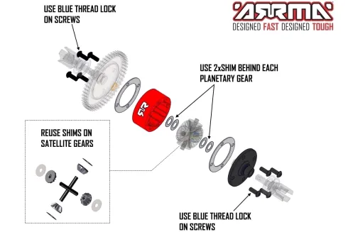 ARRMA Metal Diff Case – ARA220050