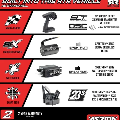 ARRMA 1/8 TYPHON 223S DSC 4X4 RTR Brushless Buggy Blauw