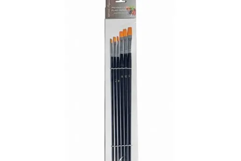 Artino Elegance Penseelset – 6 stuks (synthetische platte kwasten) ideaal voor modelbouw