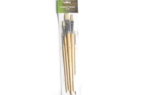 Artino Kunstenaarspenselset – 5 stuks (natuurhouten steel) ideaal voor modelbouw