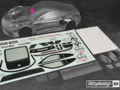 BittyDesign P-GT3R 1/7 clear body for ARRMA Infraction/Limitless Pre-Cut 1.5mm