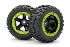 BLACKZON Slyder MT Wheels/Tires Assembled (Black/Green) – 540038