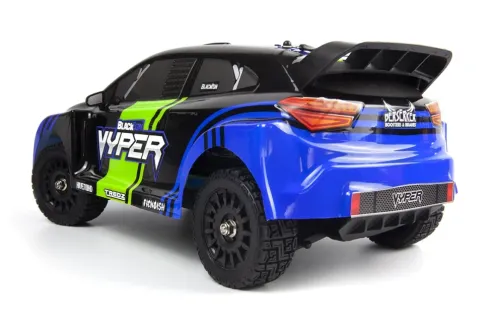 BlackZon Vyper RX 1/16 4WD Brushed Rally Car RTR Blauw compleet met 1500mAh Li-Ion accu en lader – 30 km/h