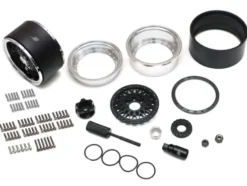 Boom Racing ProBuild™ 2.2″ R01 Mesh Adjustable Offset Aluminum Beadlock Wheels (2) Chrome/Black – BRPB2207CRBK