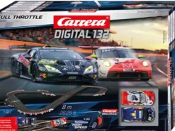 Carrera Digital 132 Full Throttle Racebaan Porsche 911 GT3 R “Lionspeed GP No.24” en Lamborghini Huracán GT3 Evo 2 Abt-Sportsline No.27 + Draadloze 2.0 regelaars – 20030045