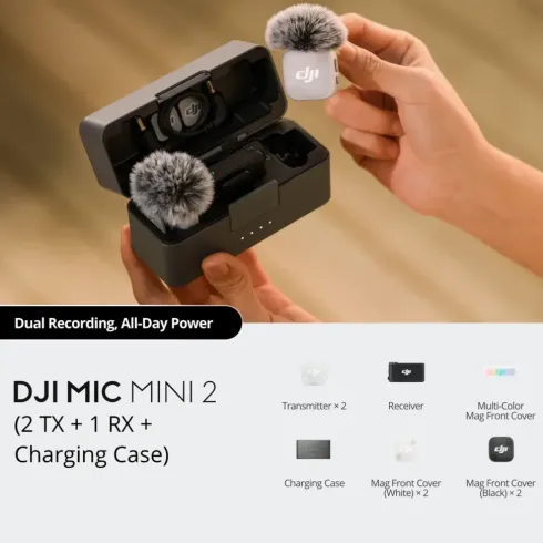 DJI Mic Mini 2 (2 TX + 1 RX + Charging Case)