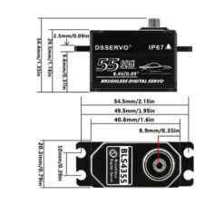 DSSERVO BLS4335 Digital brushless low profile servo 61KG/0.009sec @ 8.4V (voor 1/10 en 1/8 RC auto’s)