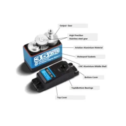 DSSERVO DS3235 PRO Digital Coreless standaard formaat waterproof servo 45KG/0.095sec @ 8.4V (voor 1/10 en 1/8 RC auto’s)