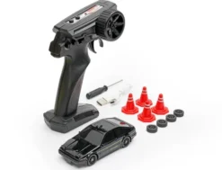E-ZEE RC 1/43 Lightning Trueno 4WD Drift Car met Gyro Zwart – Maak van iedere gladde ondergrond je eigen driftcircuit!
