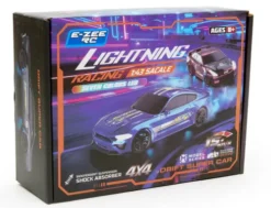 E-ZEE RC 1/43 Lightning Trueno 4WD Drift Car met Gyro Zwart – Maak van iedere gladde ondergrond je eigen driftcircuit!
