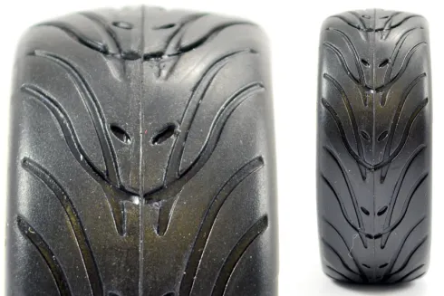 Fastrax 1/10 onroad banden met gun metal velgen 4 stuks