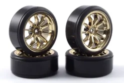 Fastrax 1/10 onroad driftbanden met gouden velgen 4 stuks