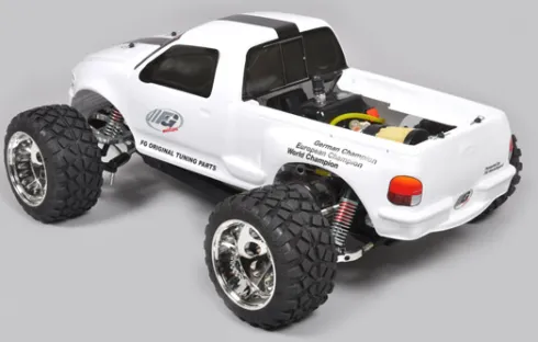 FG Stadium Truck Limited 2WD 27cc – Body Wit met allu draagarmen zowel voor als achter luxe versie!!
