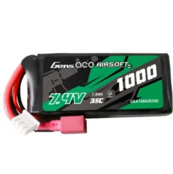 Gens Ace 35C 1000mAh 2S 7.4V LiPo Airsoft Accu met Deans (T)-connector