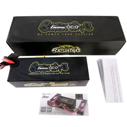 Gens Ace G-Tech Bashing Series 8000mAh 14.8V 100C 4S2P Lipo Batterij met QS8 stekker (Kraken RC)