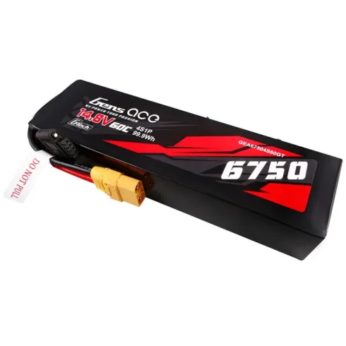 Gens Ace G-Tech 6750mAh 14.8V 60C-120C 4S2P Lipo Batterij (PC Hardcase) – XT90 stekker (Traxxas X-Maxx 8S / Traxxas XRT 8S)