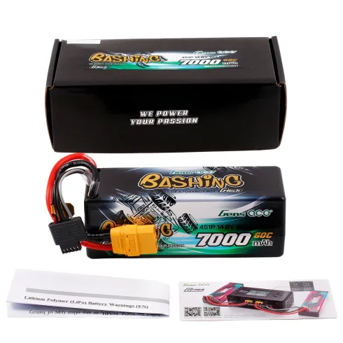 Gens Ace G-Tech 7000mAh 14,8V 4S 60C LiPo Accu Bashing Series – XT90 stekker