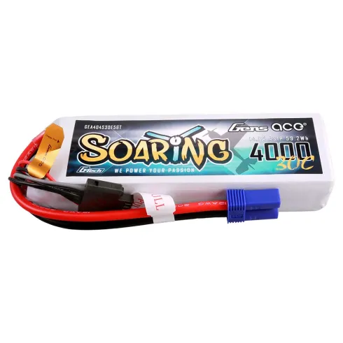 Gens Ace G-Tech Soaring 4000mAh 14.8V 30C 4S LiPo Accu met EC5 Stekker