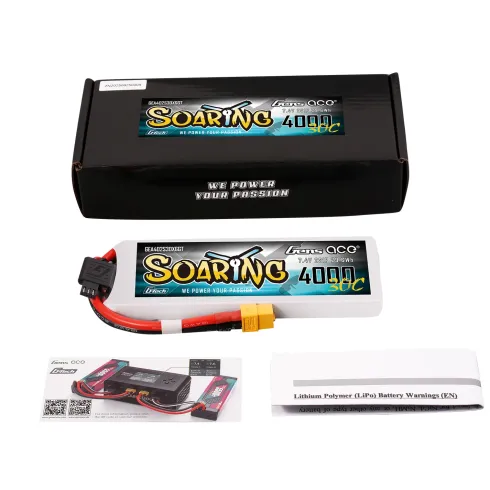 Gens Ace G-Tech Soaring 4000mAh 7.4V 2S 30C LiPo Accu met XT60 Stekker