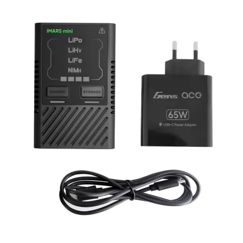 Gens Ace IMARS mini G-Tech USB-C 2-4S 60W RC Batterij lader met voeding