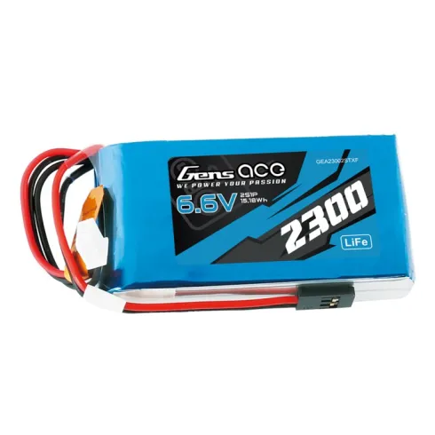 Gens ace 2300mAh 6.6V 2S1P Li-Fe Battery for Radio Transmitter