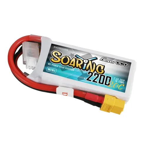 Gens Ace Soaring 2200mAh 7.4V 20C 2S LiPo Accu met XT60 Connector