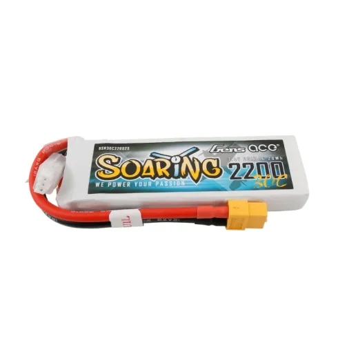 Gens Ace Soaring 2200mAh 7.4V 30C 2S1P Lipo batterij – XT60 stekker