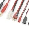 G-Force RC – Laadkabel – Universeel 5in1 – BEC, Futaba RX, Tamiya Male, Deans, Free wire – 16 AWG Siliconen-kabel – 1 st