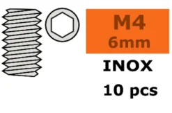 G-Force RC – Stelschroef – Binnenzeskant – M4X6 – Inox – 10 st
