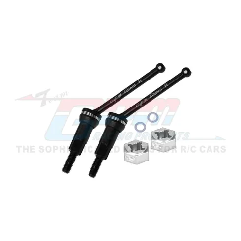 GPM ARRMA Granite / Mojave Grom Medium Carbon Steel Rear CVD Drive Shafts (40mm) With 7075 Wheel Hex MGM040RS-S (Vervanger ARA311229 + ARA311227 + ARA311231)
