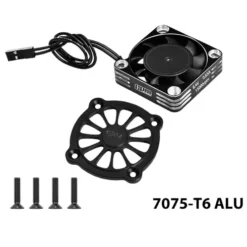 GPM 7075-T6 Aluminium Motor Koellichaam met Koelventilator Zwart