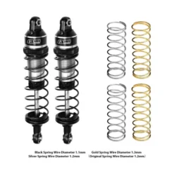 GPM Traxxas Mini Maxx BL-2S 7075 Alloy Front/Rear Adjustable Spring Shocks 87mm TXMM087F/R-S-BK (Vervanger TRX3760 en TRX10765)