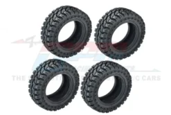 GPM Traxxas TRX-4M & Axial SCX 24 Aluminium 1.33 Inch Crawler Rubber Tires 58mm x 24mm With Foam Inserts