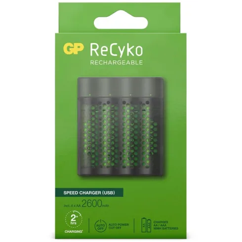 GP ReCyko AA/AAA Speed Charger (USB) incl 4x AA batterijen 2600mAh