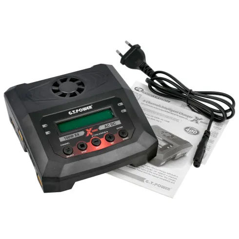 GTPower X4 Mini 4-kanaals Lader 1-4S LiPo | 100W AC/DC