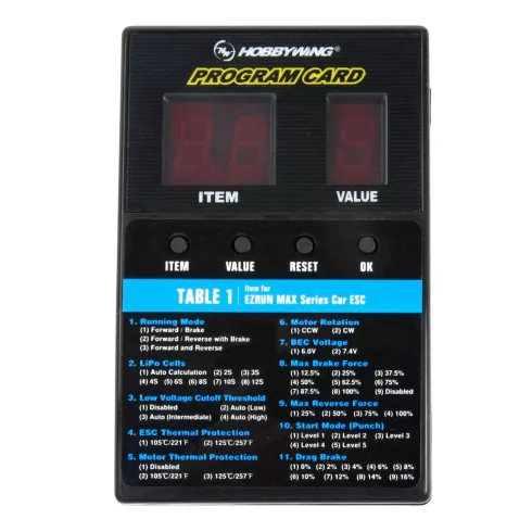 Hobbywing LED Programmeerbox – Voor Xerun, FlyFun, Ezrun, Seaking & Platinum