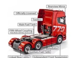 Huina Scania 770S RC Vrachtauto 1/18 RTR Rood