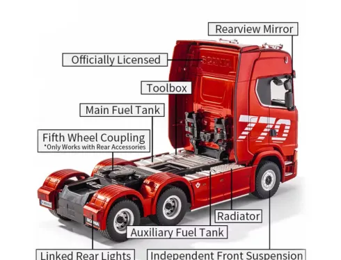 Huina Scania 770S RC Vrachtauto 1/18 RTR Rood