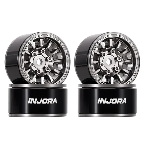 INJORA 1.0” Aluminium Beadlock Velgen Titanium – 0mm Offset – Set van 4 (W1056)