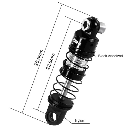 INJORA Aluminium 22,5mm Oil Shocks – 1/30 Axial SCX30