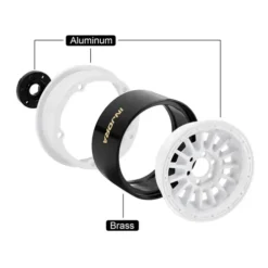 INJORA 2.2″ Beadlock Wielen van Messing & Aluminium – 0mm Offset voor 1/10 RC Crawlers (W2259) – DGW-2259WH